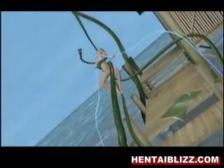 3d animado hentai streetwalker consigue follada por enorme tentac